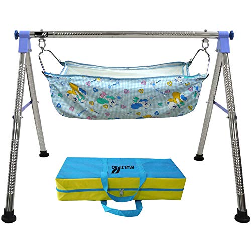 Multipro Indian Style Ghodiyu Born Baby Sleep Swing Cradle, Blue Buy