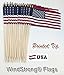 Lot of -24-8x12 Inch US American Hand Held Stick Gravemarker Flags WindStrong with Spear Tip 24 Inch Pointed Bottom Dowel Made in the USA