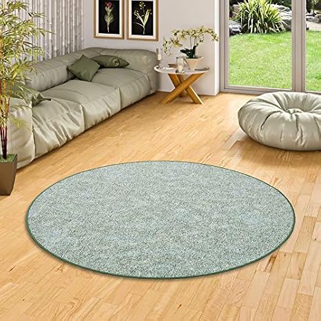 Memory Schlingen Teppich Grun Meliert Rund In 7 Grossen Amazon De