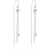 Long Tassel Dangle Earrings Sterling Silver Drop Earrings Jewelry for Women