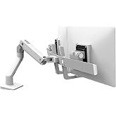 Ergotron &ndash; HX Dual Monitor Arm, VESA Desk Mount &ndash; for 2 Monitors Up to 32 Inches, 5 to 17.5 lbs Each &ndash; White