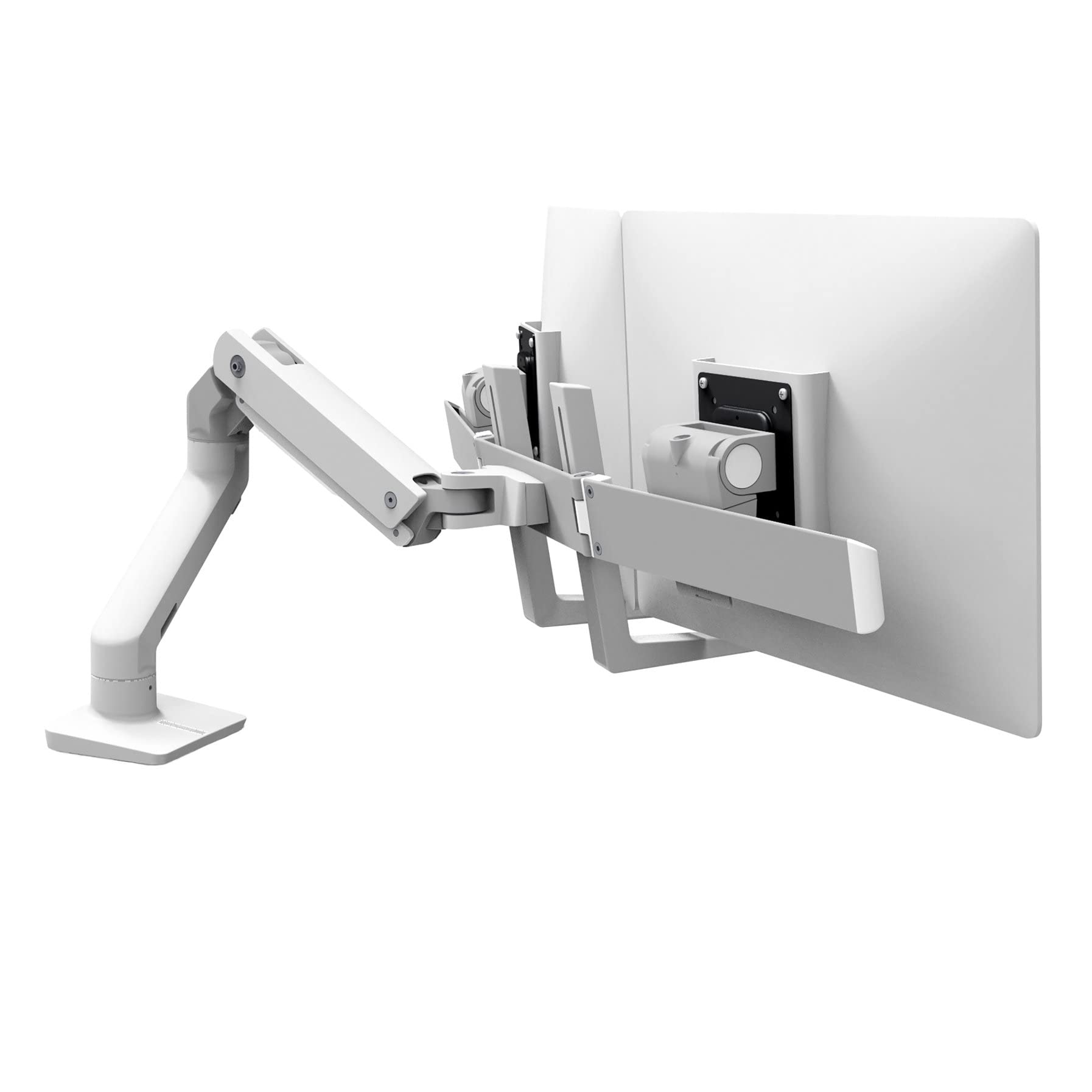 Ergotron – HX Dual Monitor Arm, VESA Desk Mount – for 2 Monitors Up to 32 Inches, 2.3-7.9kg Each – White (45-476-216)