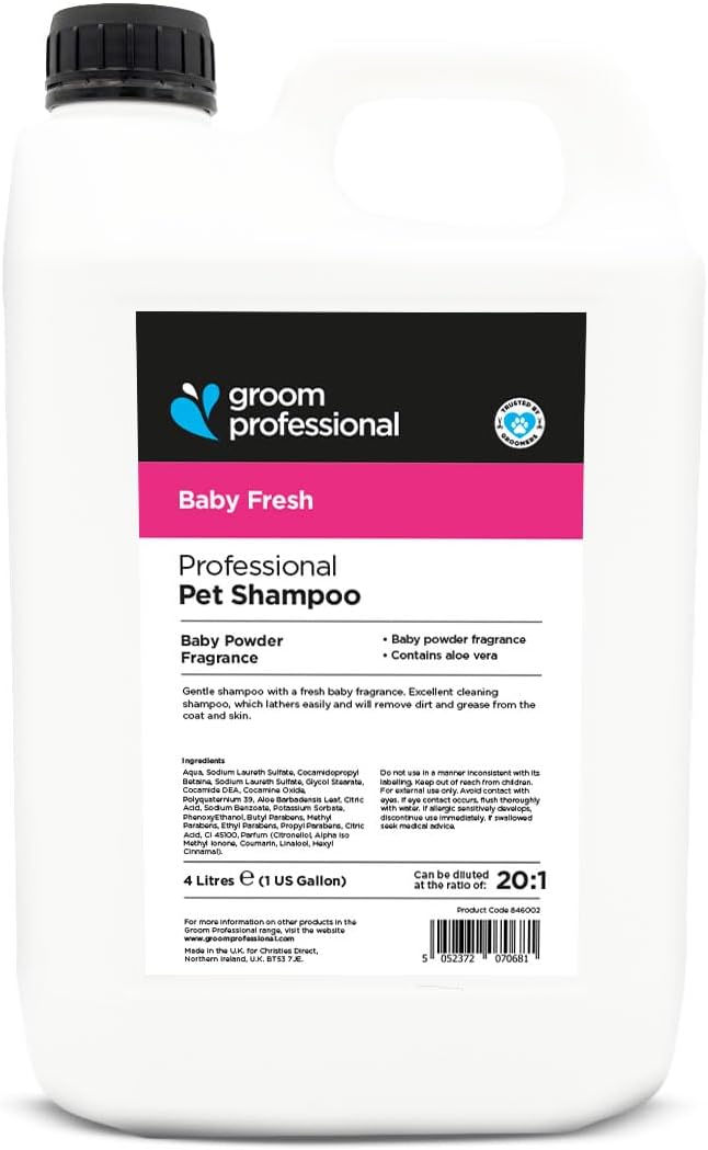 GROOM PROFESSIONAL Baby Fresh Dog Shampoo Aloe Vera 4L Soothing Mild