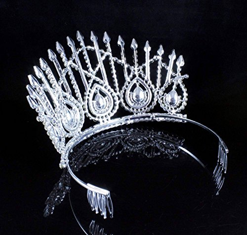 Janefashions Drop Clear Austrian Crystal Rhinestone Tiara With Hair Combs Crown Pageant T800