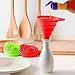 Saakiaz (6 Piece Set) Silicone Collapsible Funnels – Professional Foldable Funnel for Transferring of Liquid, Fluid, Dry Ingredients & Powder -Heat Resistant & Dishwasher Safe | BPA-free