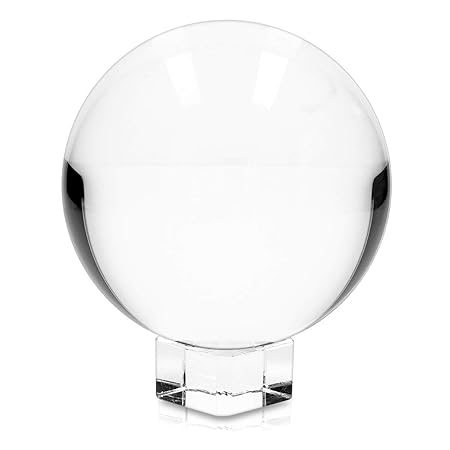 Navaris Glaskugel Fotografie Kugel aus Glas - Fotokugel mit Ständer - Kristallkugel Klare Kristall Deko mit Glasständer - Ø 1