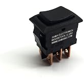 GAMA Electronics Mini 3 Position Double Pole Momentary On-Off-Momentary On Rocker Switch DPDT