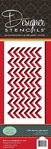 Designer Stencils C786 Chevron Cake Side Stencil, Beige/Semi-Transparent