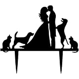 thumbnail image 2 of World Cake Topper. Kissing Bride & Groom Wedding Cake Topper With Dog 2 of 12