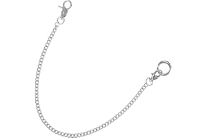 Operitacx Electroplated Stainless Steel Pocket Watch Chain, Heavy Duty Lightweight Wallet Chain for Purse