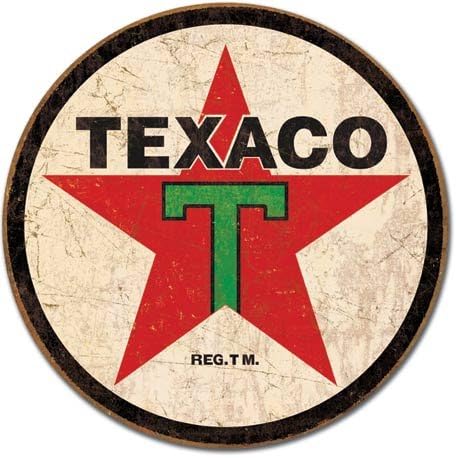 ART/ARTWORK - Licensed Collectibles - GAS &amp; OIL - FILLING STATIONS - FUEL [3542204] - "TEXACO - Fire Chief [round]" - Artwork/Sign Is Paint On Metal [TSFD]