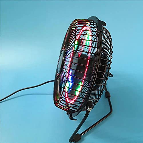 USB LED Clock Mini Fan with Real Time Temperature Display Desktop 360 Cooling Fans for Home Office Summer