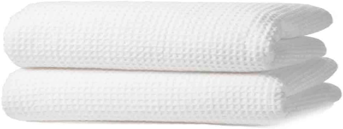 GILDEN TREE Waffle Towels Quick Dry Lint Free Thin, Bath Towel 2 Pack, Classic Style (Coral)