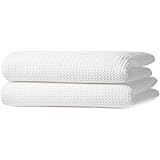 GILDEN TREE Waffle Towels Quick Dry Lint Free Thin, Bath Towel 2 Pack, Classic Style (Coral)