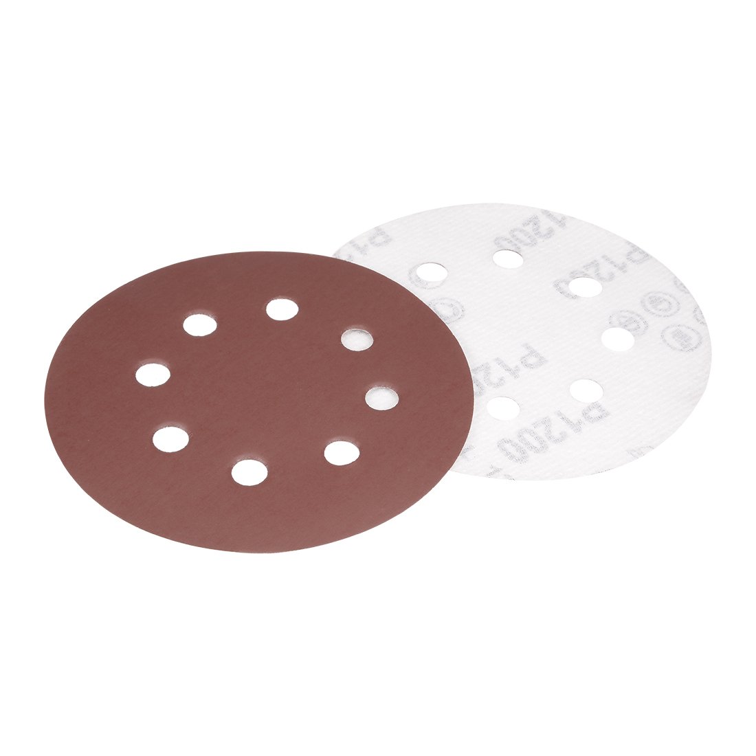 sourcingmap 10Pcs 5 inch 8 Hole Hook and Loop Sanding Disc 1200 Grit Flocking Sandpaper Random Orbital Sander Paper