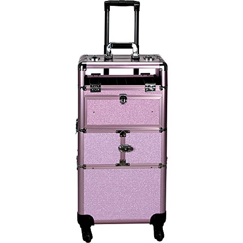 Sunrise 2 in 1 professional rolling trolley wheel makeup artist c…
