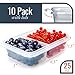 fullstar Food Storage Containers with Lids - Divided Lunch Containers (25 Ounce, 10 Pack) Plastic Food Containers with Lids Meal Prep Containers 2 Compartment Plastic Containers with Lids