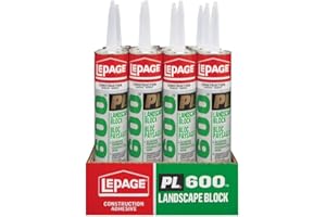 LePage PL 600 Landscape Block & Stone Adhesive 295 ml, 12 Pack