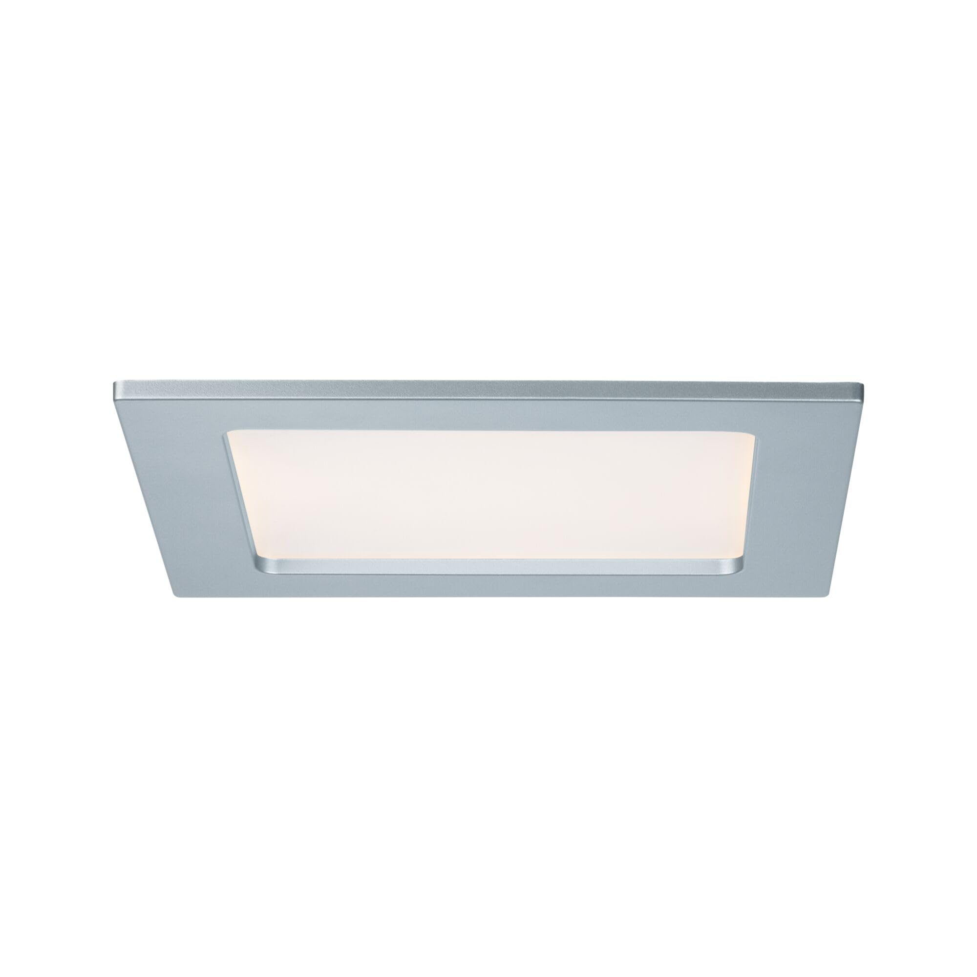 Paulmann 92080 Recessed Panel Square Ceiling Light 12 W Light 2700 K Warm White LED Panel Chrome Matt IP44 Splashproof Includes Light Bulb Recessed Light Plastic 12 W