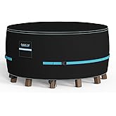 Dudubond Outdoor Furniture Cover - 100% Waterproof, High Density Oxford, PU Silver Coating, UV Resistant, All-Weather Resistant Patio Table Chair Cover for Round Patio Furniture Set - 62×28 Inch