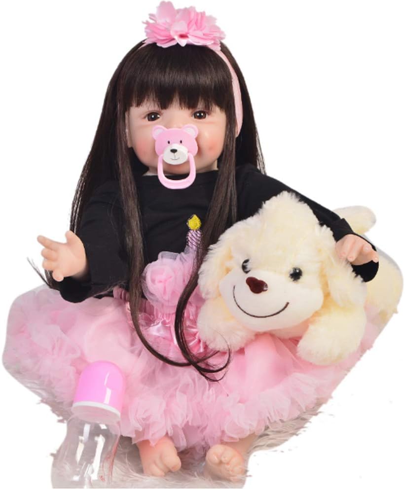 Prezzo Candyana Rinato Baby Doll Simulazione 55cm Grandi Occhi Carino Corpo Silicone Realistico Capelli Lunghi Principessa Bambini Regalo Offerte