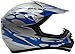 Youth Kids Offroad Gear Combo Helmet Gloves Goggles DOT Motocross ATV Dirt Bike MX Motorcycle Blue - XL