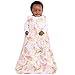 Halo 100% Cotton Muslin Sleepsack Wearable Blanket, Pink Leaves, Medium