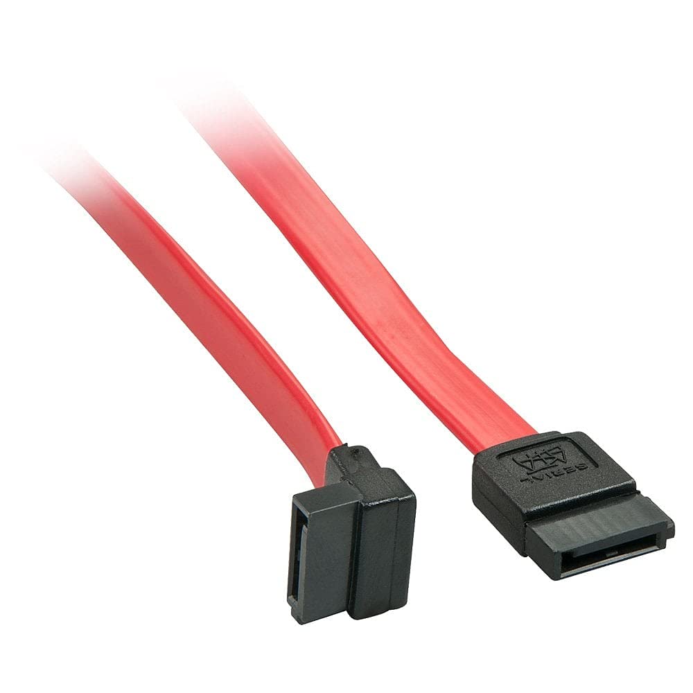 LINDY SATA Cable Right Angled Connector Red 0.2m