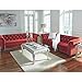Ashley Furniture Signature Design - Malchin Casual Upholstered Sofa with Faux Crystal Button Tufting - RTA Sofa in a Box - Red