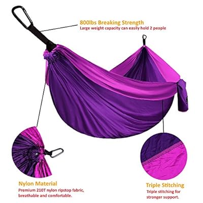 Gold Armour Camping Hammock - XL Double Hammock Portable Hammock Camping Accessories Gear for Outdoor Indoor with Tree… 51U yNJ53mL