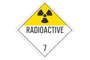 NMC DL16TB Radioactive Placard - 10.75 in. x 10.75 in. Card Stock Class 7 Dot Placard Sign with Black Text on White Base