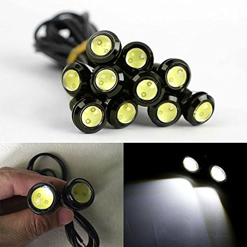 Trisense Eagle Eye Lamp 12V 9W LED Bulb for Car Motorcycle White Fog Light Backup Daytime Running Rock Cargo Step Courtesy Reverse Marker Lights 10-pack