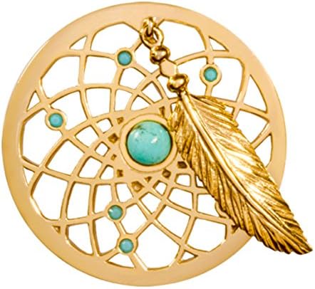 Nikki Lissoni Gold Plated Turquoise Dreamcatcher Dangle Coin C1402GM