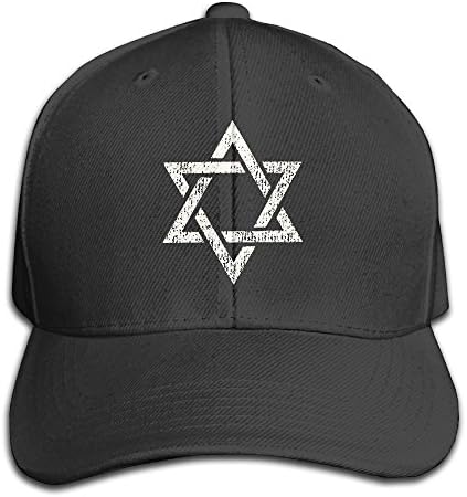 AHN0K0SIX Hat Star Of David - Jewish Israeli Religion Unisex Hip Hop Cap Baseball Hat Head-Wear Cotton Trucker Hats Black