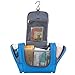 Hanging Travel Toiletry Bag + Silicone Bottles Set - Premium Quality Travel Organizer for Men & Women - Toiletry Kit for Cosmetics, Makeup, Shaving Accessories, Bathroom (blue)