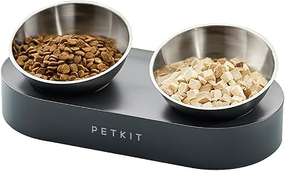 PETKIT Elevated Cat Bowls with Stand 0°/15° Tilt Stainless Steel 7cm Front