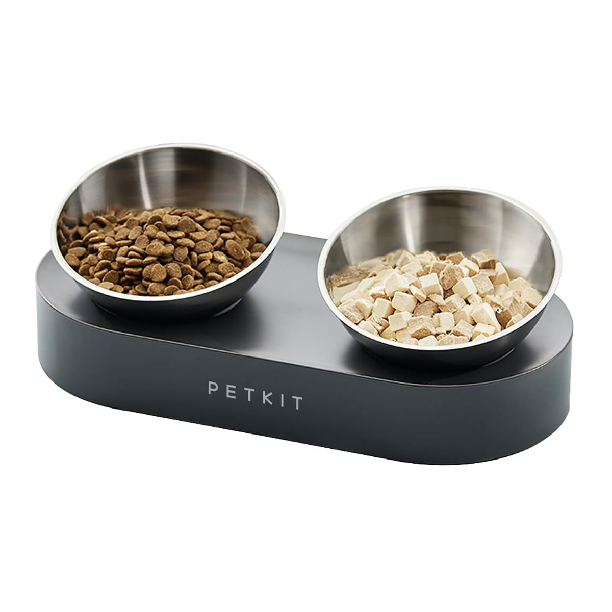 PETKIT Cat Bowls with Stand Tilted, 0 &15° Stainless Steel Elevated Cat Feeding Bowls for Cats and Small Dogs, Raised Cat Food and Water Bowls, Stress Free, Food Grade Material, Anti Slip None Spill