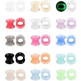 Xpircn Flexible Ear Plugs - Double Flared Flesh Ear Piercing Jewelry, 15 Pairs