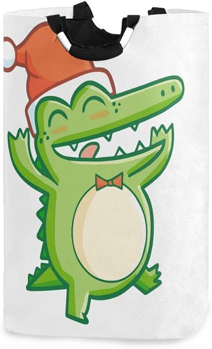 N\A Canasta de lavandería Sonriente de cocodrilo Gordo Cesta de Ropa