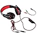 AFUNTA Gaming Headset Compatible Playstation 4 PS4 Tablet PC iPhone 6/6s/6 plus/5s/5c/5, 3.5mm Headphone with Microphone LED Light- Black + Redthumb 3