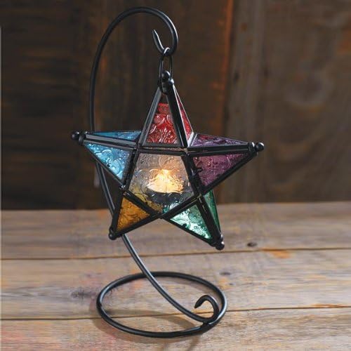 Malibu Creations Colorful Star Lantern with Stand