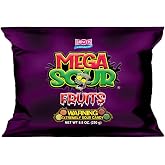 Barnetts Mega Sour Candy Fruits 250g (8.8 OZ) Bag - Trendy Sweet Bags - Traditionally Handmade Sweets - Sour Coating Lasts 20 Seconds - Candies for Party Bag, Gift Hamper, or Hamper Box