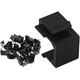 VCE 20-Pack Blank Keystone Jack Inserts for Keystone Wall Plate and Patch Panel - Black