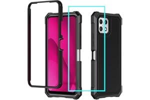 Lozeguyc for Boost Summit 5G Case with Screen Protector,Full Body Protection Front PC Back Soft Silicone Bumper,Heavy Duty Protection Shockproof Phone Case for Boost Summit 5G Black