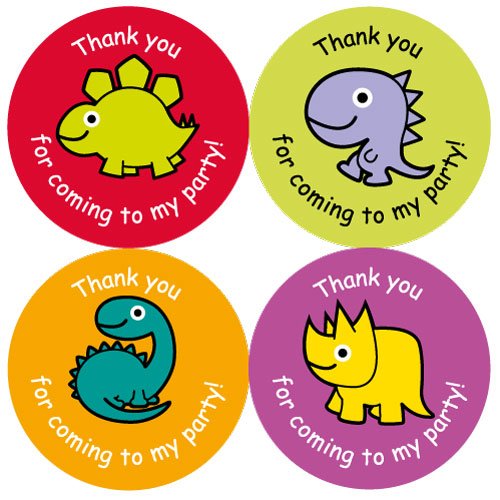 thank you for coming to my party dinosaur stickers