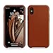 Xcentz iPhone X Leather Case, Genuine Leather Case for iPhone X, Slim American Leather Case for iPhone X, Individual Metal Buttons, Microfiber Lining and Wireless Charging