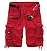 Yayu Men's Casual Solid Multi Pockets Cotton Cargo Shorts Capri Pants Red 38 1943157413 Book Cover