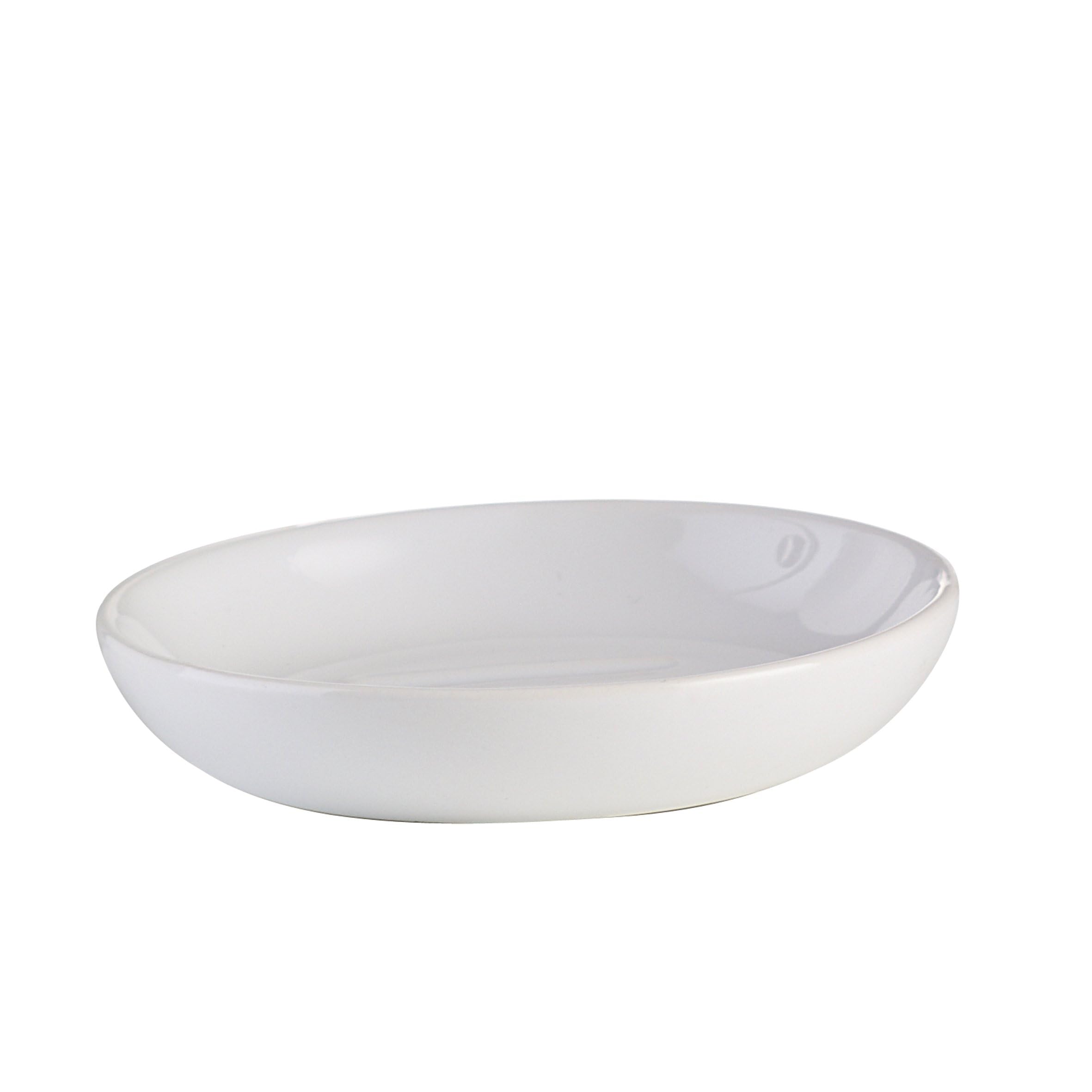 'Axentia Soap Dish, Decorative Ceramic Bathroom Round Soap Dish/Soap Holder without Wall Mounted, Bathroom Accessories, approx. 10.5 x 10.5 x 2 cm White