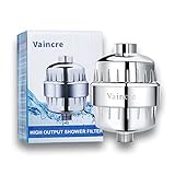 Vaincre Chrome High Output Universal Shower Filter with Replaceable Multi Stage Filter Cartridge -- Great For Reduces Chlorine Levels