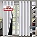 100% Blackout Curtains for Bedroom 96 Inches Long Thermal Insulated Lined Curtains for Living Room Double Layer Full Light Blocking Energy Saving Grommet Drapes Draperies, 2 Panels, White